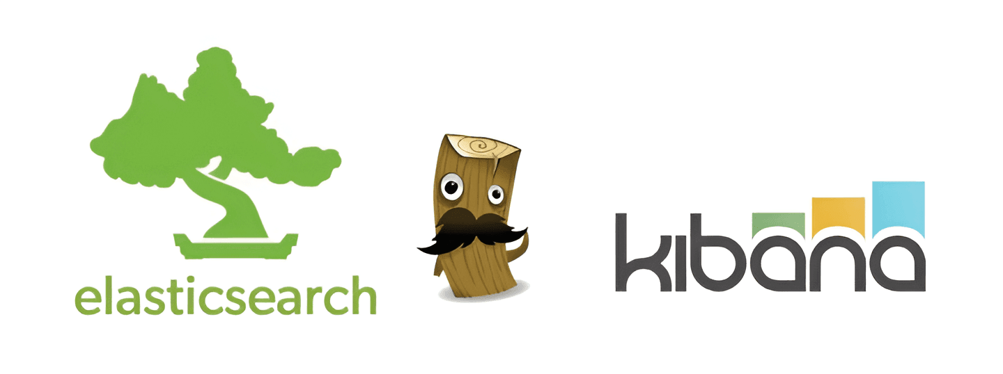 elasticsearch and kibana logos on white background