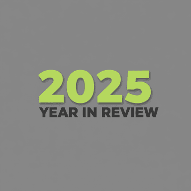 gray background with green bold letters "2025 year in review"